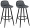 WOLTU Barhocker 2er Set, Barstuhl mit Samtbezug, gepolsterter Küchenhocker, mit Rückenlehne und Fußstütze, Design Hocker, Tresenhocker, Thekenhocker, Sitzhöhe 70 cm, Dunkelgrau BH364dgr-2