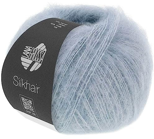 LANA GROSSA Silkhair | Feines Lace-Garn aus Superkid Mohair mit Seide | Handstrickgarn aus 70% Mohair (Superkid) & 30% Seide | 25g Wolle zum Stricken & Häkeln | 210m Garn FB 196