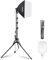 NEEWER 40x40cm Softbox Lighting Kit with 35W E27 LED Bulb (UK Plug) CE/UKCA Certified 5700K CRI93+, 180cm Light Stand for Photography Lighting TikTok Live Streaming Video Recording, SF40