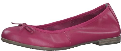 MARCO TOZZI Damen Ballerinas aus Leder mit Schleife, Rosa (Pink), 41 EU