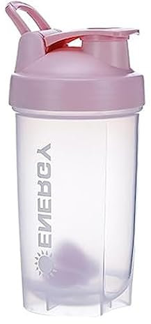 Yowlens Protein Shaker Bottle Sports Supplements Shakers With Mixer Ball, BPA Free Leak Proof Screw On Lid Workout Water Cup 500 ml（Pink）