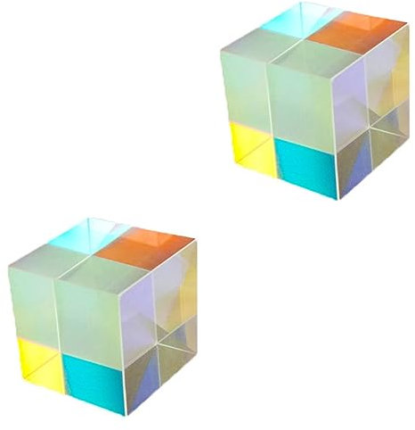 ULTECHNOVO 2st Dichroitischer Prismenwürfel Teenager-ingenieurwesen Dispersionswürfel Dichroitischer X-würfel Prisma CMY Würfel Prismenwürfelkristall Optischer Würfel Dreieck Unruhig Kind