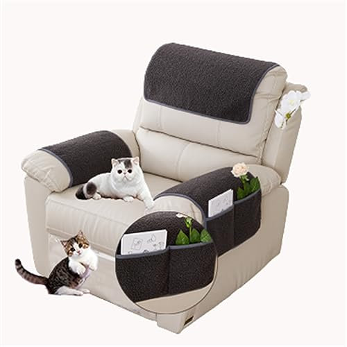Sesselschoner Sesselschutz Sesselüberwurf Armlehnenschoner Für Sofa Kopfstützenbezug Für Möbelbezüge, Couch überzug Anti-rutsch Sofaschutz,Ultra Weicher Sofaschoner (3 Personen (5er-Set),Dunkelgrau)