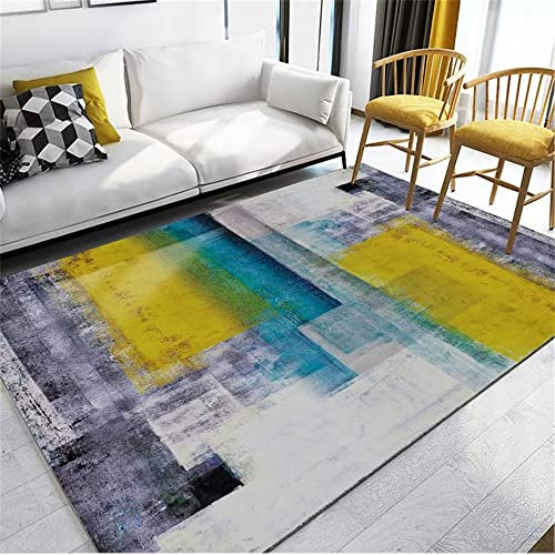 Moquette Exterieur Terrasse pour Chambre Fille Tapis rectangulaire de Salle à Manger Tapis Gris Bleu Tapis de chambreTapis D Eveil Bebe Fille 180X250CM