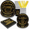 40th Birthday Decorations for Men, Vintage 1985 Disposable Paper Plates and Napkins Set with 9oz Cups, Straws Party Supplies 120Pcs Serves 24 Guests
