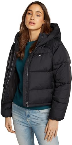 Tommy Jeans Damen Pufferjacke Warm, Schwarz (Black), XL