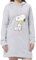 United Labels The Peanuts Snoopy Sweatkleid für Damen - Oversize Hoodie Kapuzenpullover lang Sweatshirt Langarm Grau (DE/NL/SE/PL, Alphanumerisch, M, Regular, Regular, Grau)