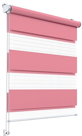 Stylo Rollos Giorno Notte – Tenda per Finestra – Senza Foratura – Meccanismo Universale – Facile da Montare – Tende a Corda – Semitrasparente – Oscurante – Tende da Interno - 40x150 cm Rosa
