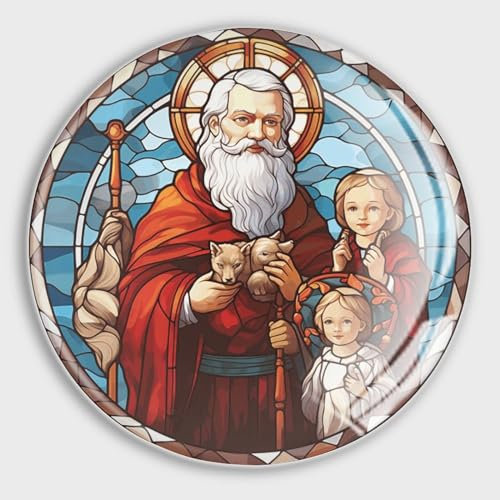 Magneti natalizi da frigorifero in vetro colorato, per lavagna, tradizionale, orientale, in vetro, magneti forti, per lavagna, armadietti da ufficio, cucina, 4 pezzi