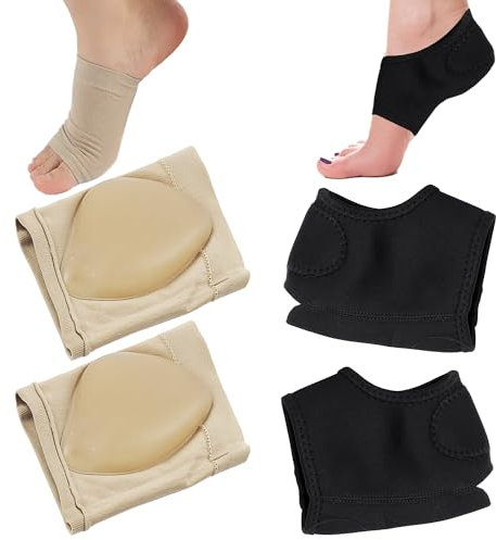 DHSBGWSX 2 calcetines de compresión plantar, almohadillas correctoras para calcetines mediatarso, correas de soporte para arco del pie, banda para fascitis plantar, almohadilla para el pie para