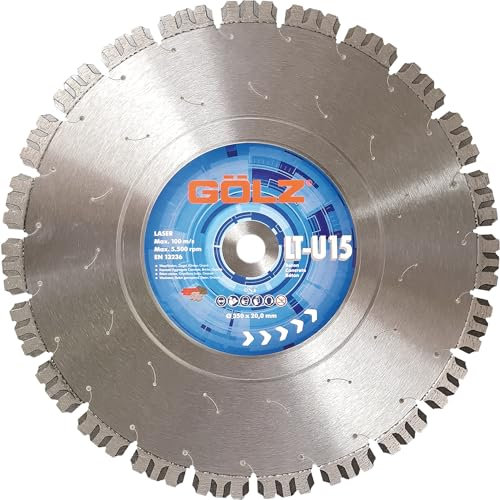 GÖLZ Diamant Trennscheibe LT-U15 Ø350 x 25,4 mm, Diamantscheibe für Waschbeton, Ziegel, Klinker und Granit, Premium Qualität Made in Germany