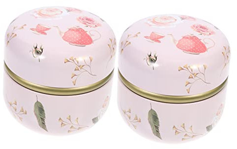 MAGICLULU 2stücke Weisse Blech Verpackungsdosen Muster Tee Sweets Lagerung Kleine Feuchtigkeitsdichte Deckel Fur Geschenke Schmuck Und