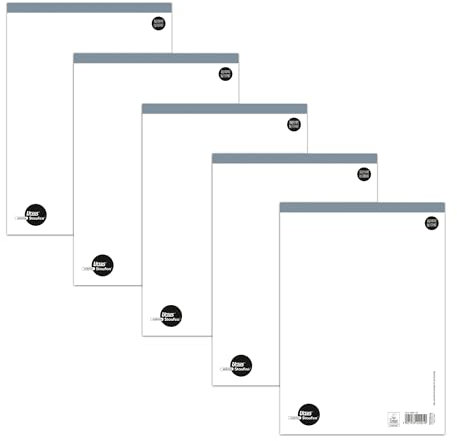 Staufen Style Notizblock - 5 Blöcke je 50 Blatt, DIN A4, 70 g/m² blanko, ohne Deckblatt