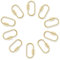 HJZHII 10pcs Screw Carabiner Lock Charms, Golden Necklace Lock Clip Keychain Clip Hook Metal Oval Keyring Holder Clasp for DIY Necklace Bracelets Jewelry Making(Gold)