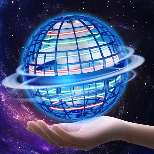 Amplelife Fliegender Ball Pro - 2024 Flying Hover Ball Toys FüR Kinder Jungen Mädchen, Mini Drone Schwebender Boomerang Orb Spielzeug, Halloween Weihnachten Geburtstag Coole Geschenkidee (Blau)