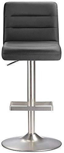 Moderner Barhocker aus Plüsch mit gebürsteter Oberfläche, Schwarz