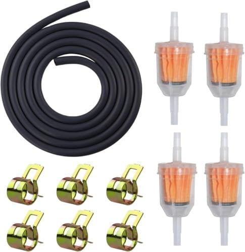 Fuel Line Kit, Diesel Heater Fuel Line, 1 Meter Fuel Pipe with 2pcs Fuel Filters and 10pcs Hose Clamps for Moto, Scooter, Cars, Tractors, Lawn Mower and Small Engines
