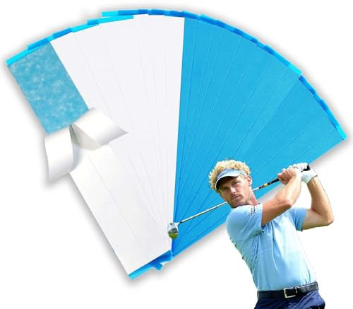 Flying Leaves 20 Pieces Professional Golf Grip Tape, 2 x 10 inches Double-Sided Adhesive Strips for Golf Club Repair, Water-Resistant, Easy to Use, Strong Bonding for All Grips
