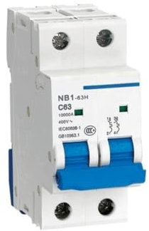 LATEAU Disjoncteur,Interrupteur Différentiel Mini disjoncteur 2P 10KA 1A - 63A for Maison(2A)