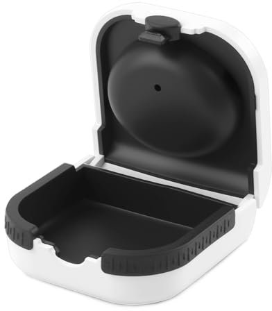 Hearing Aid Storage Case, Mini White Portable Earing Aid Protector Box, Features High Elastic Silicone Air Cushion to Prevent Damage, Compatible with Most Hearing Aids