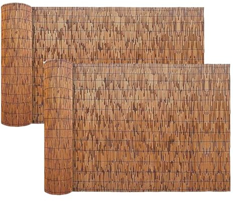 Natürlicher Bambuszaun,Schilfmatte Sichtschutz,Bambusmatten Für Draußen Licht Blockierend,Sichtschutzmatte Balkon,Als Sichtschutz Zaun, Blickschutz Und Windschutz,Für Terrasse, Garten(120x800cm)