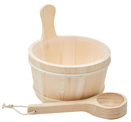 predolo Ensemble D'accessoires pour Sauna, Seau et Louche pour Maisons et Hôtels