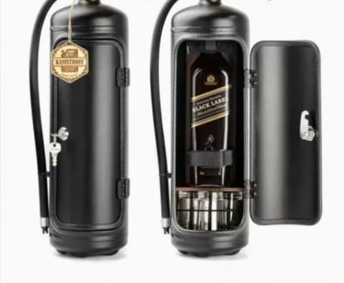 DIOSDMLN Mini Bar de extintores, Caja de Almacenamiento de Vino en Forma de extintor de Incendios, Caja de Vino en Forma de extintor de Incendios portabotellas de Vino