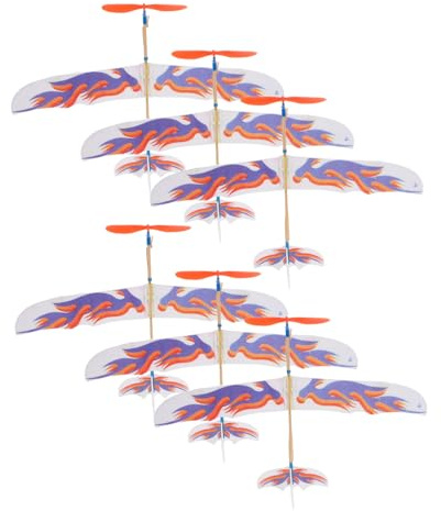 FUNNETOYU 6stücke Gummiband-Flugzeuge Modellbausatz Für Junge Mädchen Fliegendes Flugzeug Spielzeug Mit Gummibandantrieb Segelflugzeugmodelle Flugzeugmodellbausätze Flugzeugmodelle Für Junge