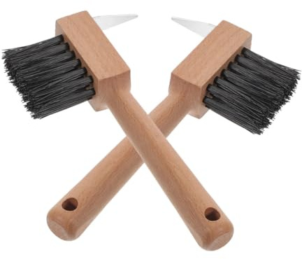 VALICLUD 2stücke Hufbürste aus Holz für Pferde zur Hufreinigung und Pflege mit Borsten für Gründliche Reinigung Geeignet für Nutztiere und Esel