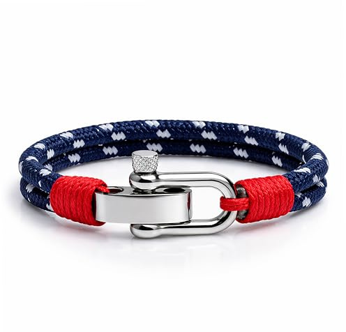 Uniqal | Segeltau Armband Herren & Damen | Maritimes Armband mit Edelstahlschäkel | Robust & Wasserfest, Geschenk für Sie & Ihn | Nautisch bracelet
