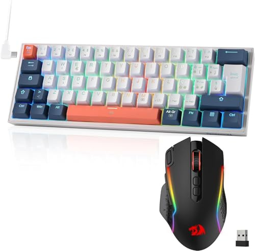 Redragon K617 Fizz 60% Wired RGB Tastiera Gaming M810 Pro - Mouse da gioco wireless bundle