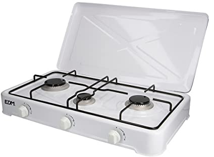 EDM 07421 Cocina de Gas Esmaltada con 3 Fuego, Varios Colores
