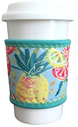 Koverz Neoprene Coffee Sleeve, Cup Grip, Drink Holder, Pint Sleeve - Pineapples