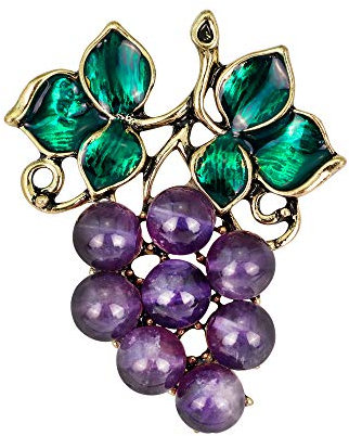 YAZILIND Mode Mignon Forme de Raisin avec Perle Broche Femmes Broches Manteau Décoration Broche Épingle Strass Bijoux Accessoire
