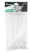 Bradas TS1136200N Kabelbinder transparent 100 Stück - Kabelbinder (transparent, 1 Kopf), CE, PAHs, 20 cm, 3,6 mm, 100 Stück (s)