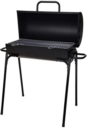 Barbecue su ruote acciaio nero 60 x 30 x 70 cm
