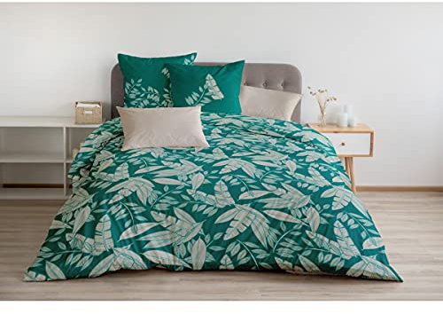 Home Linge Passion - Manaus Bettwäsche, 100% Baumwolle, Grün, 240 x 260 cm