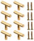 Sweieoni Schrankgriffe 8 Stück Möbelgriffe T Stangengriff Türbeschläge Handgriff Griffe Schubladegriff Möbelgriffe Küche Badzimmer Griff für Küchenschränke, Schlafzimmer, Badezimmer (Gold，50 mm)