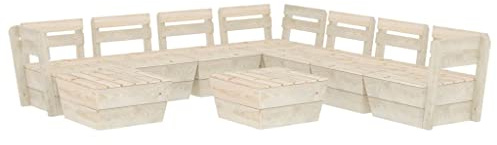 vidaXL Fichtenholz Impregniert Garten Palettensofa 3-TLG. Palettenmöbel Sofa Garnitur Lounge Gartenset Sitzgruppe Gartensofa Gartenmöbel