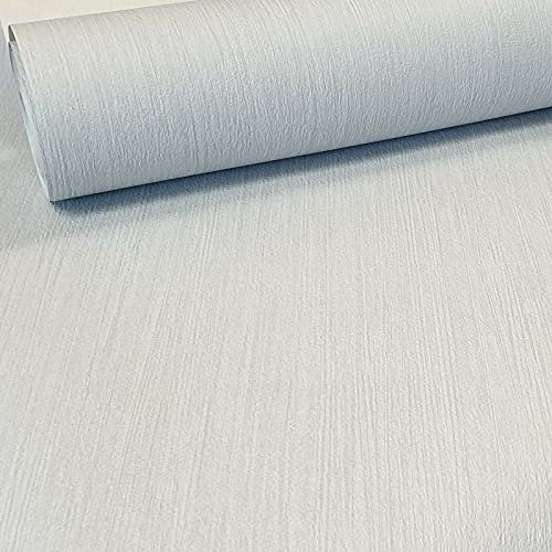 SOPHIE LAURENCE Plain Light Grey Thick Quality Textured Vinyl Wallpaper for Living Room, Bedroom, Hallway, Kitchen, Outdoor Wall (Light Grey)