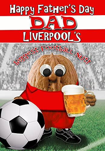 Liverpool Father’s Day Card for Dad - Football Nut - Option to Change Relation e.g. Stepdad, Grandad or Any Other - Posted Same Day - Full Colour Inside