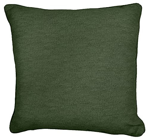 Fusion - Sorbona - Cuscino imbottito in 100% cotone - 43 x 43 cm in verde bottiglia, SNEBO437FUU