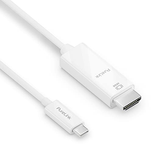 PureLink USB-C auf High Speed HDMI Kabel, 4K Ultra HD 60Hz, 1,5m | Zur Audio- und Videoübertragung zwischen USB-C Quelle und HDMI-Anzeigegerät, weiß, für PC, TV und Projektor