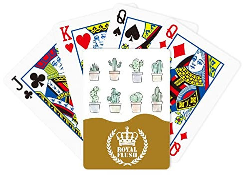 Jeu de cartes de poker Royal Flush - Motif cactus