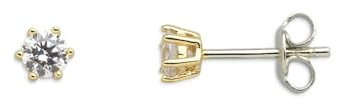 Xenox Ohrringe XS7262G Damen Ohrstecker Sterling-Silber 925 Gold weiß Zirkonia