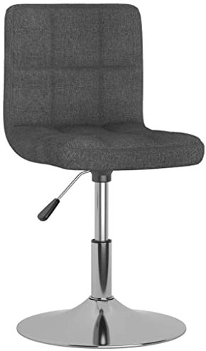 vidaXL Esszimmerstuhl Drehbar Höhenverstellbar Küchenstuhl Lehnstuhl Stuhl Wohnzimmerstuhl Polsterstuhl Essstuhl Drehstuhl Dunkelgrau Stoff