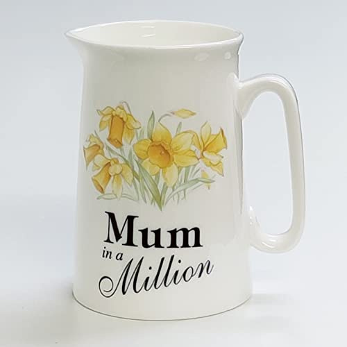 Mum in a Million with Daffodils - Fine Bone China Jug 11 cm