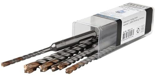 STROXX® SDS-Plus Hammerbohrer-Set |6-7tlg.| 4-Schneiden spiraligen Bohrkörper | Hartmetallspitze | Bohrer für Stahl Beton Granit | Schlagbohrer | Bohrersatz (6)