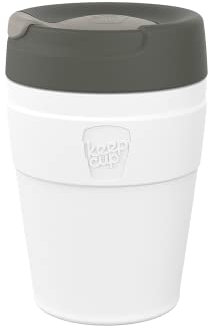 KeepCup Traveller Reusable Travel Mug - Vacuum Insulated Cup with Leakproof Sipper Lid - 12oz (340ml) - Qahwa