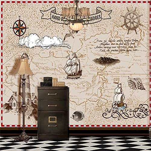 FLOOTS Custom Any Size Mural Wallpaper Nautical Sailboat Wallpaper Mural Background-400Cmx280Cm